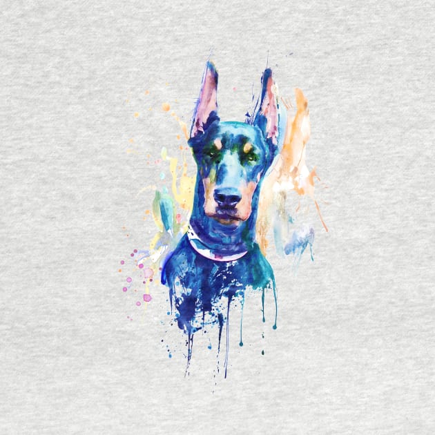 Doberman Dog Head by Marian Voicu